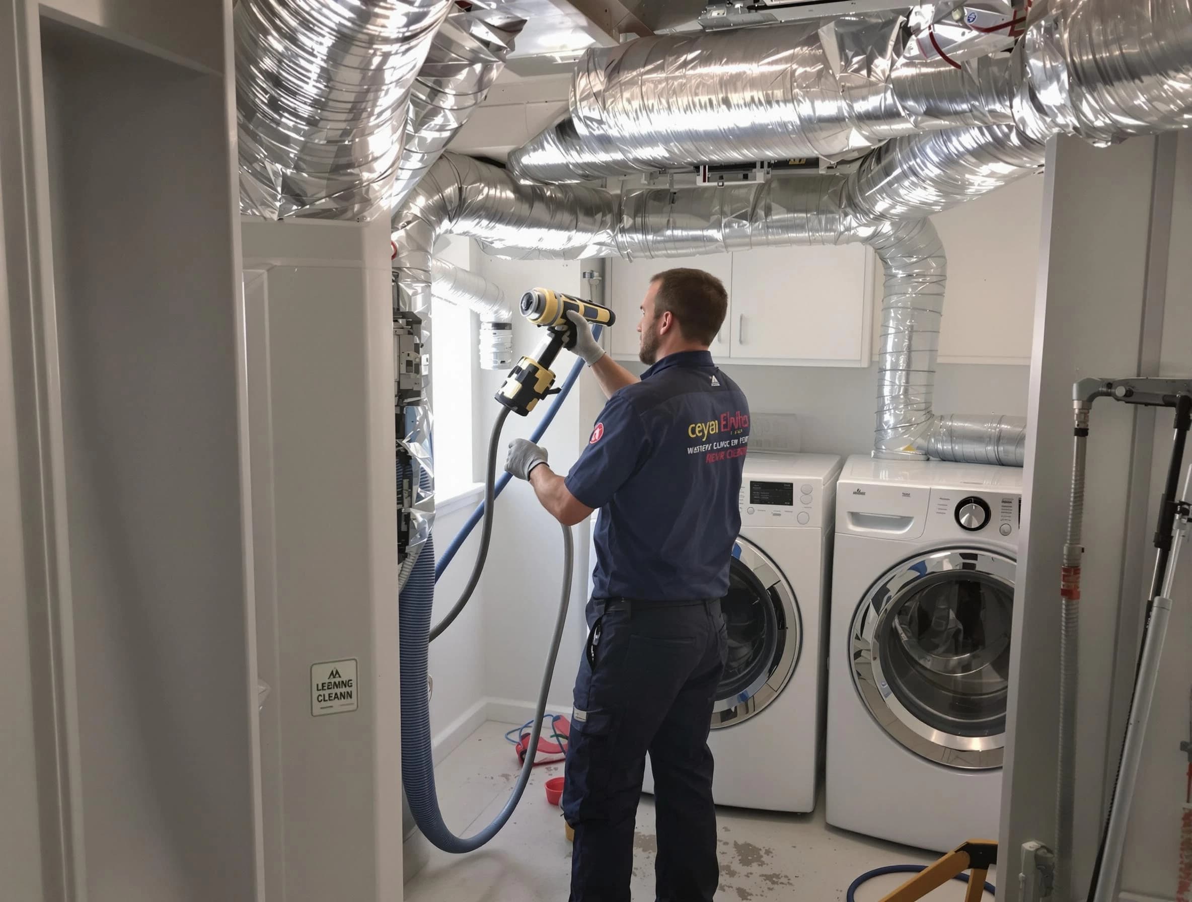 Arlington Dryer Vent Cleaning specialist using advanced equipment for thorough duct cleaning in Arlington