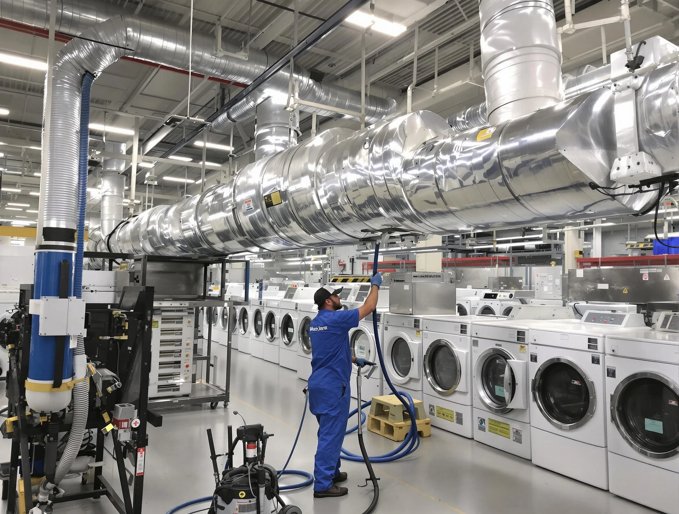 Arlington Dryer Vent Cleaning team performing heavy-duty industrial dryer vent cleaning in Arlington